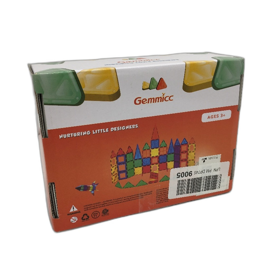 Gemmicc 63 Piece Multicoloured Magnetic Tile Building Puzzle Blocks DEMO