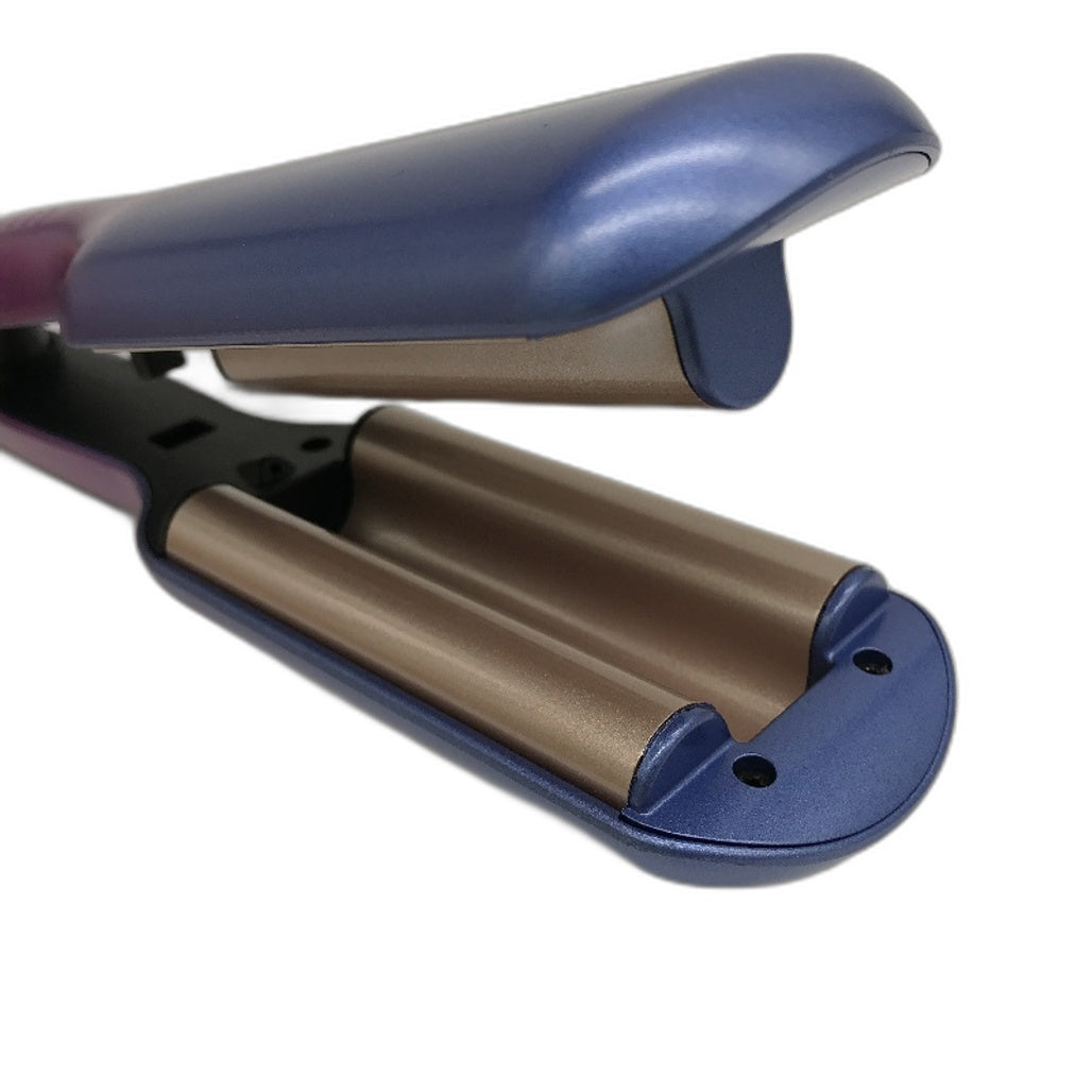 Frafuo 3 Barrel Wave Hair Curling Iron Curler Crimping Wand in Purple DEMO