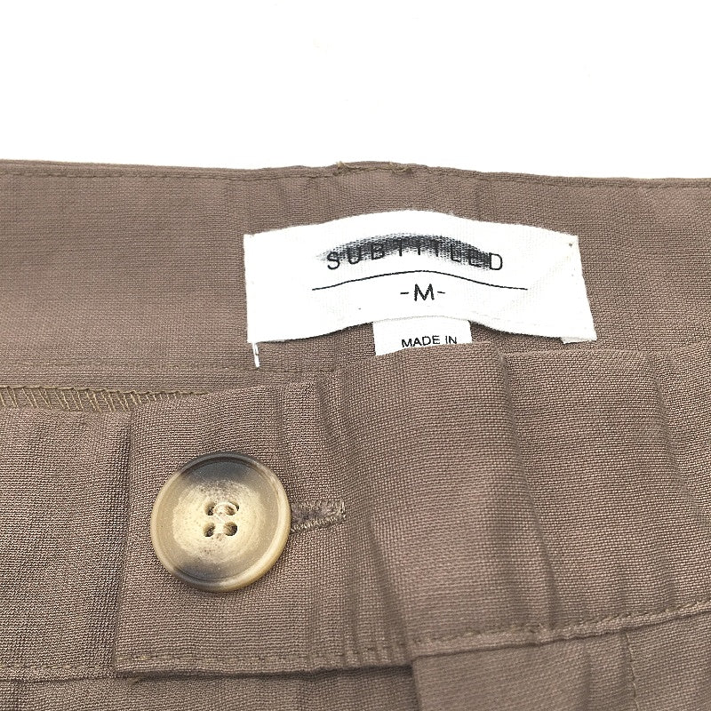 Subtitled Brown Wide Leg Pleated Front Lightweight Casual Pant Ladies Size M NEW