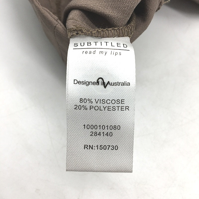 Subtitled Brown Wide Leg Pleated Front Lightweight Casual Pant Ladies Size M NEW