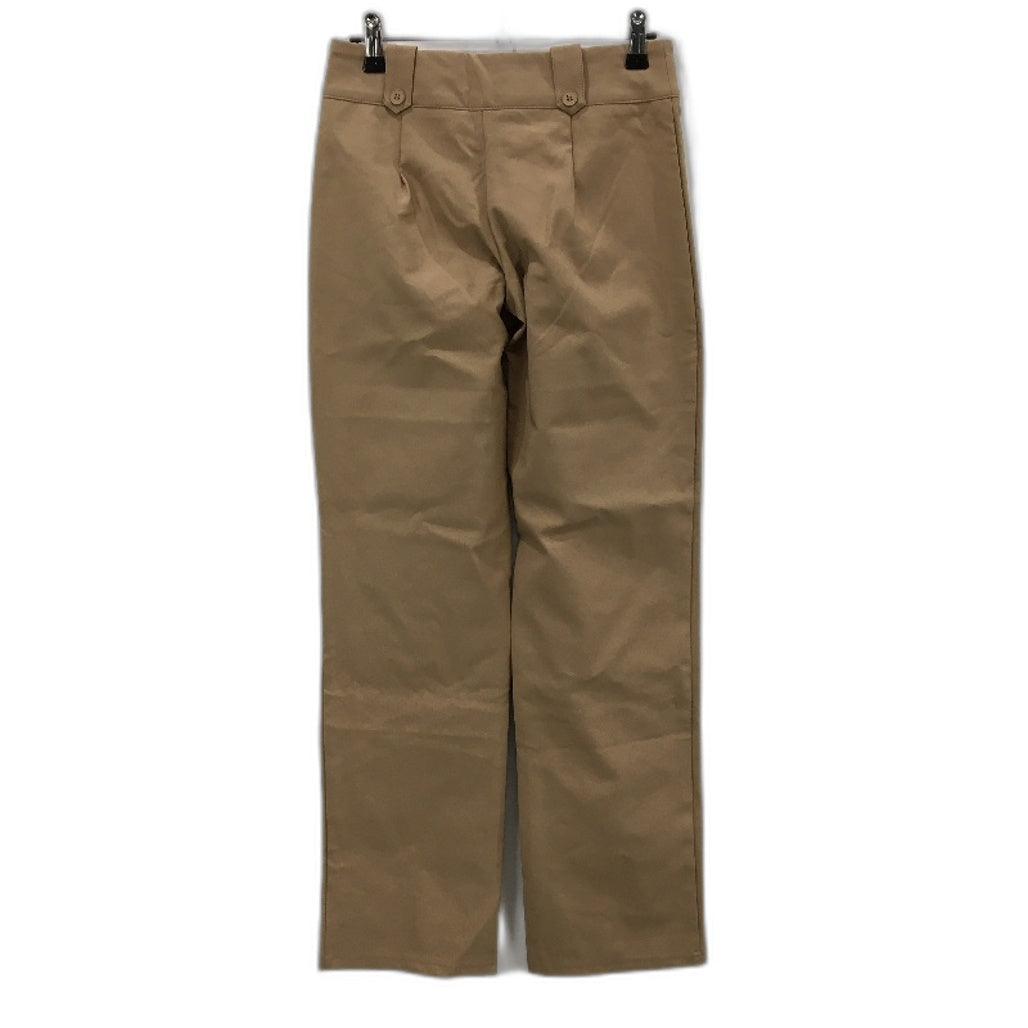 Neon Hart Khaki Tan Double Button Waist Mid Rise Straight Pants Ladies Sz XS NEW