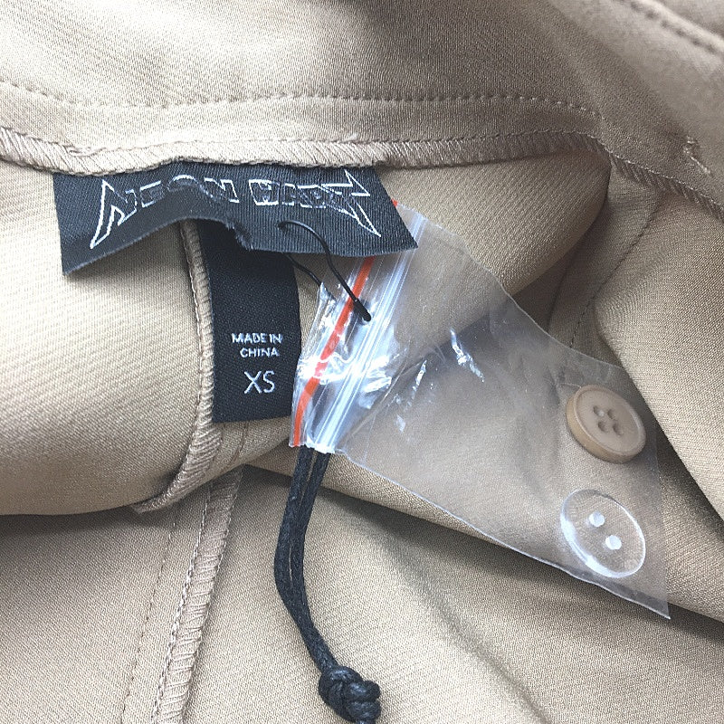 Neon Hart Khaki Tan Double Button Waist Mid Rise Straight Pants Ladies Sz XS NEW