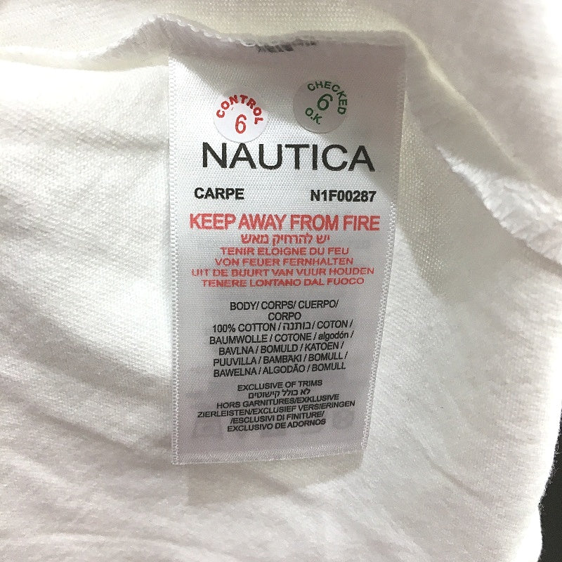 Nautica White 100% Cotton Embroidered Logo Classic Style T-Shirt Mens Size M NEW
