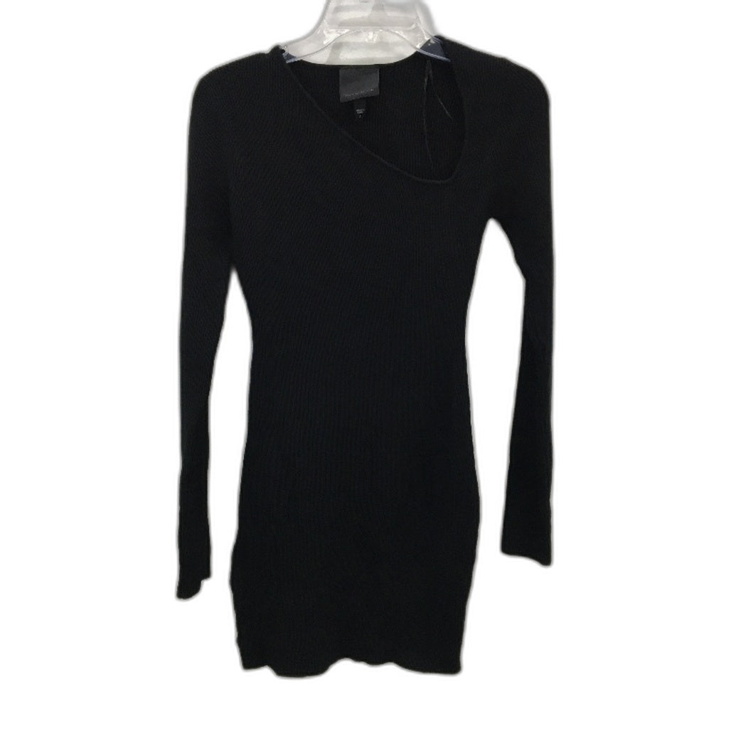 Alice In The Eve Black Indy Asymetrical Cut Bodycon Mini Dress Ladies Size S NEW