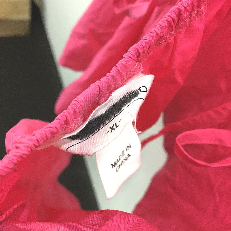 Subtitled Pink Cotton Piper Puff Sleeve Backless Mini Dress Ladies Size XL NEW