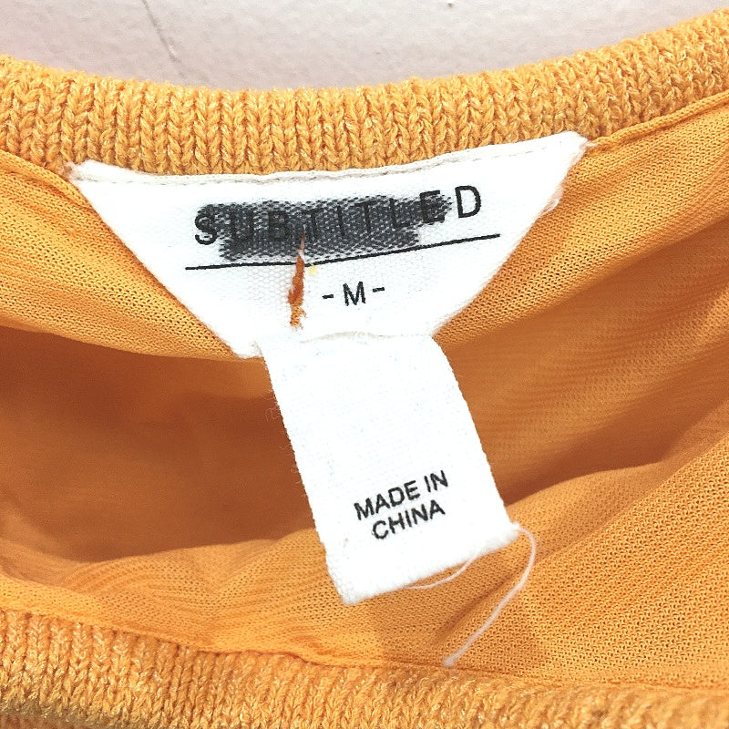 Subtitled Orange Knit Style Martha Tube Strapless Mini Dress Ladies Size M NEW