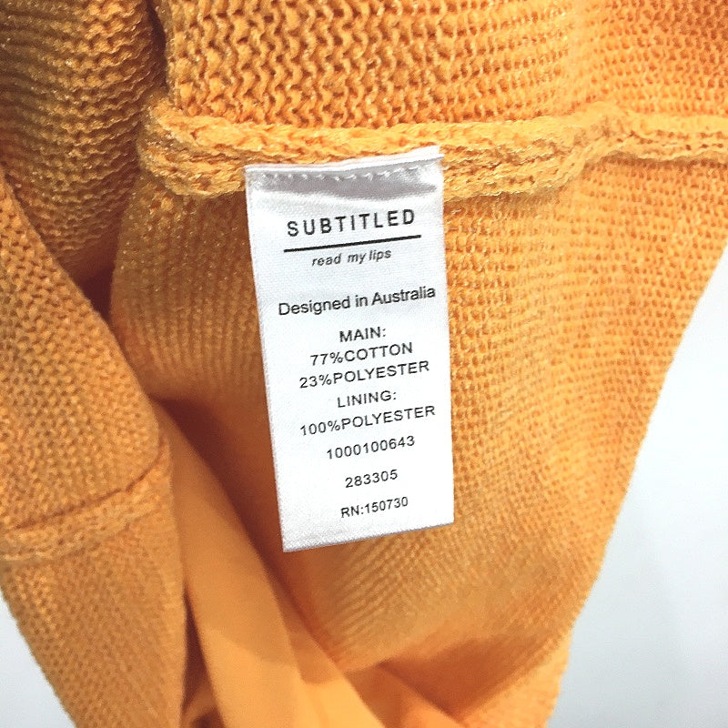 Subtitled Orange Knit Style Martha Tube Strapless Mini Dress Ladies Size M NEW