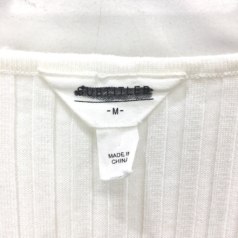 Subtitled White Sophie Long Sleeve Rib Knit Stretch Dress Ladies Size M NEW