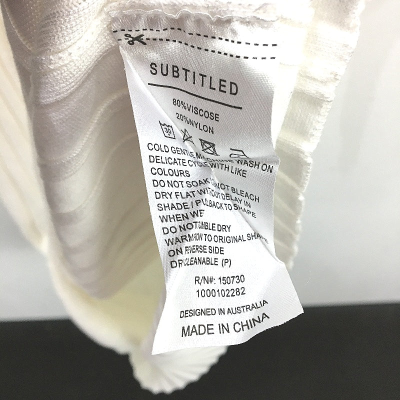 Subtitled White Sophie Long Sleeve Rib Knit Stretch Dress Ladies Size M NEW