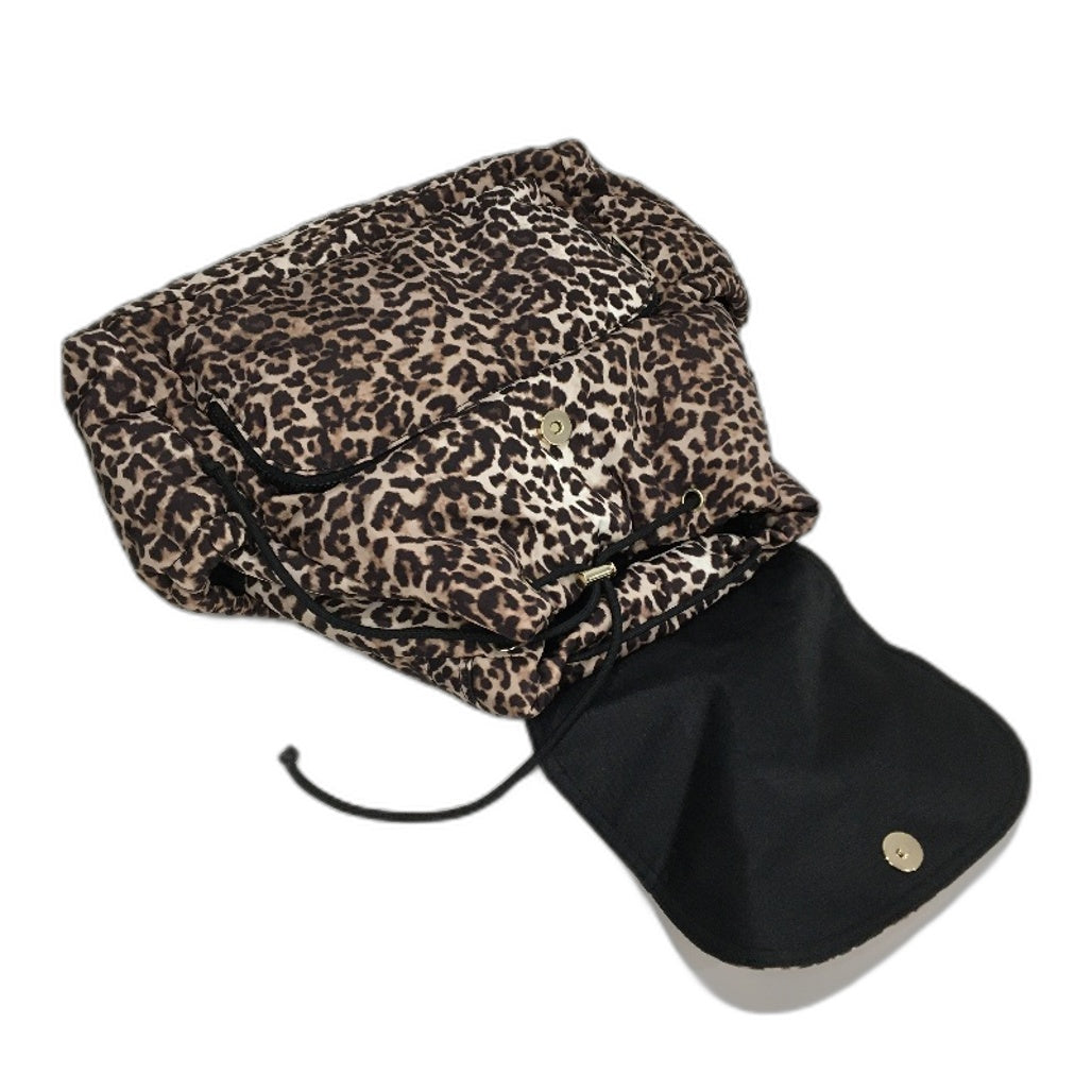 Target Large Lepard Print Puffer Style Drawstring Nappy Everday Backpack NEW