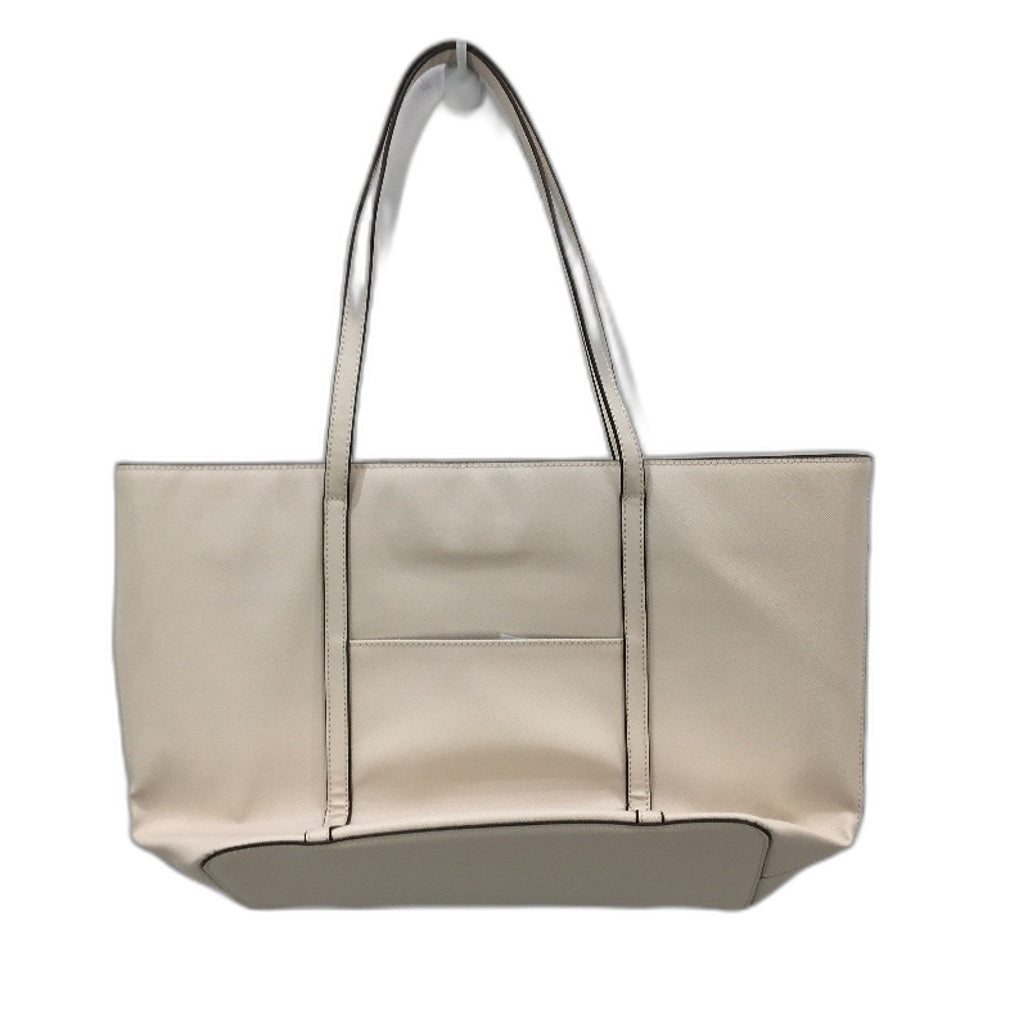 Target Cream Leather Look Large Work Style Fully Lined Tote Hand Bag NEW