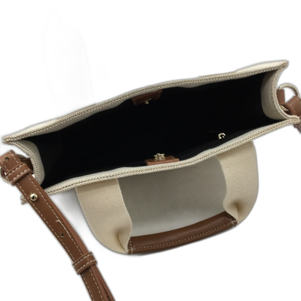 Target Sample Neutral & Brown Faux Leather Mini Tote With Shoulder Strap NEW