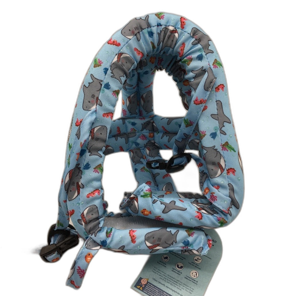 SimplyKids Soft Foam Cushion Baby Infant Blue Shark Headguard Helmet 6-24m NEW