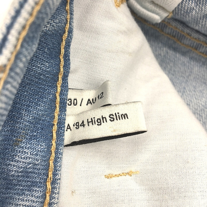 Abrand A 94 High Slim Light Blue Raw Cut Denim Jeans Ladies Size 30 / AU 12 NEW