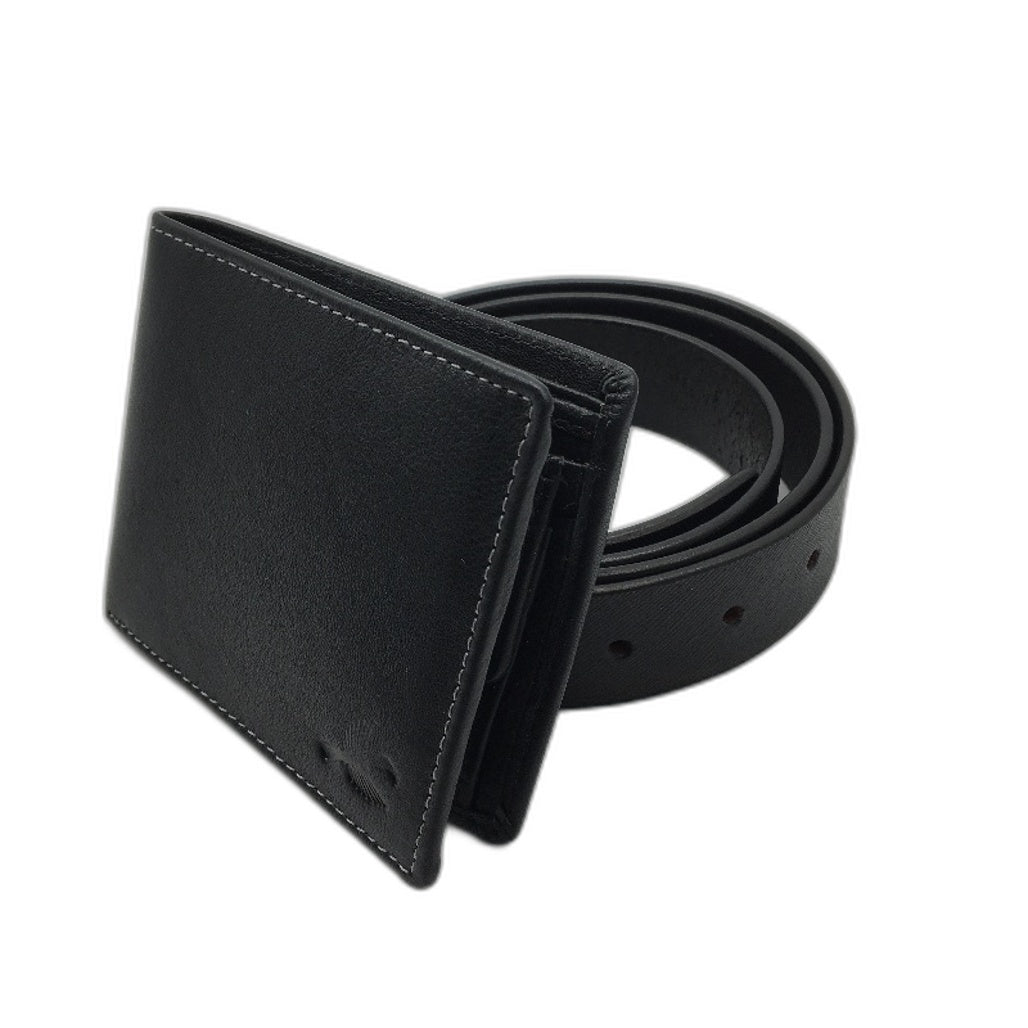 HORNBULL Mens Combo Leather Bifold Wallet and 124cm Belt Gift Combo Set NEW