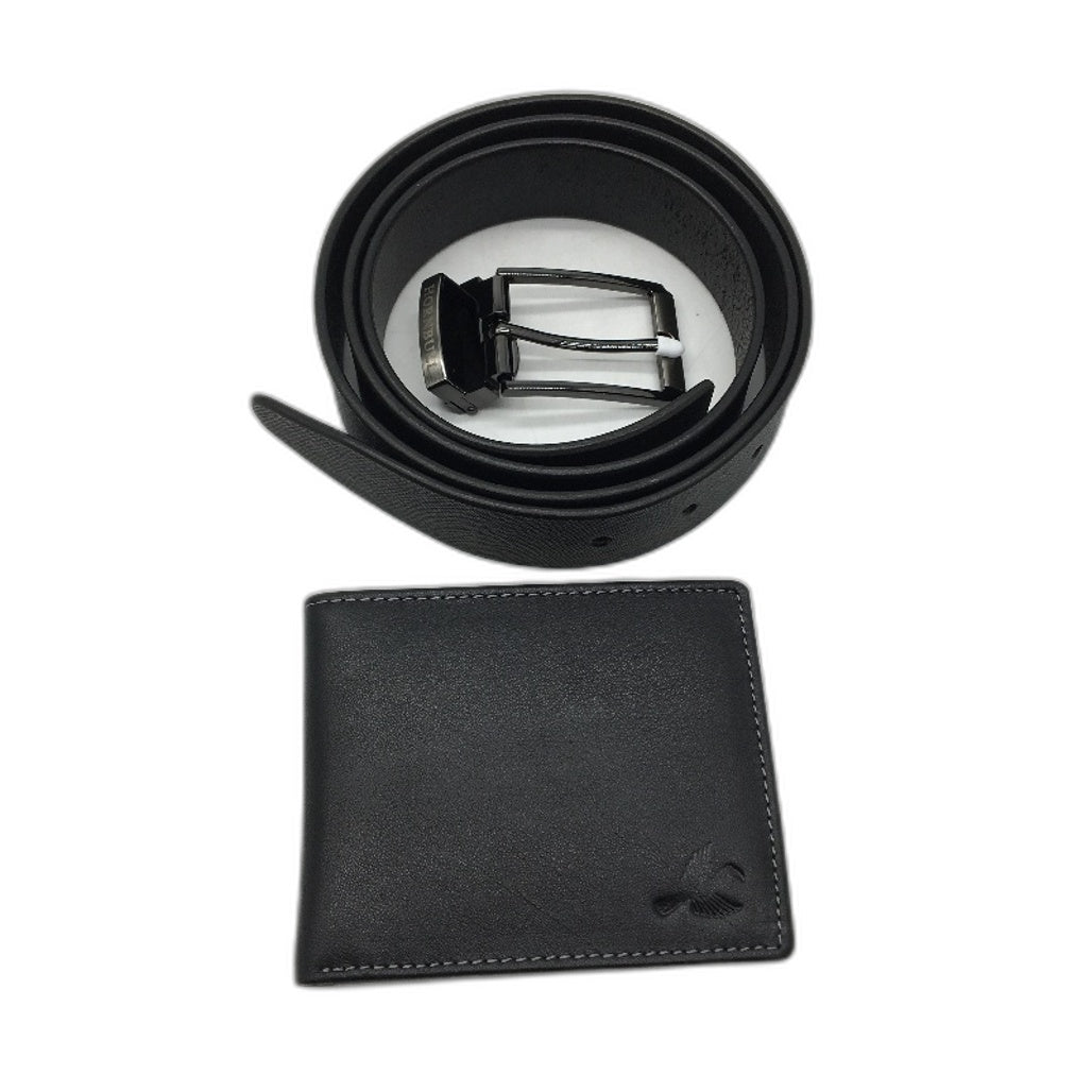 HORNBULL Mens Combo Leather Bifold Wallet and 124cm Belt Gift Combo Set NEW
