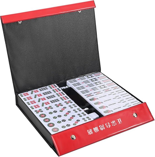 144 Piece Large 36mm Portable Chinese Mahjong Board Game Tile Set NEW
