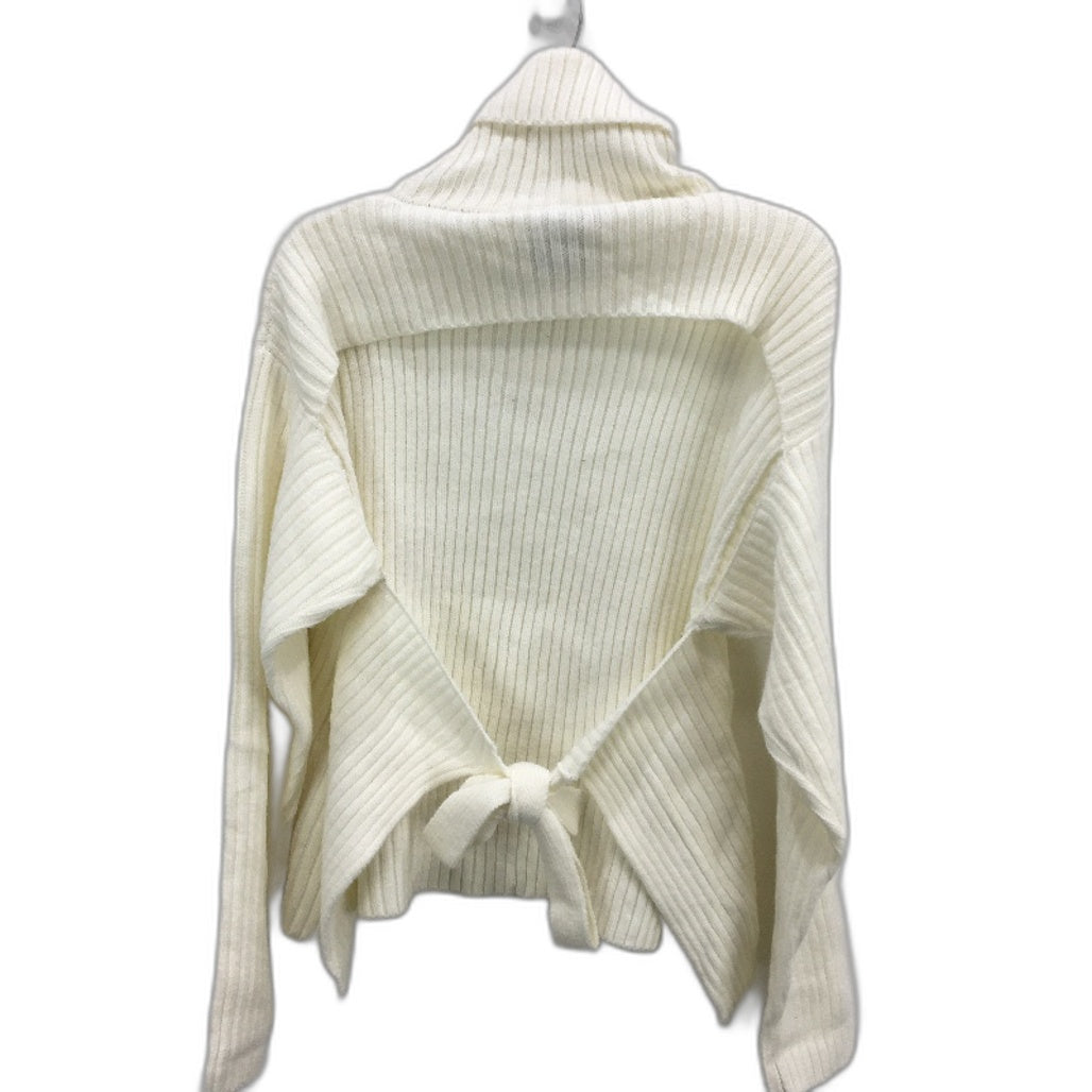 Alice in the Eve Amina Tie Back Boxy Cream Knit Jumper Ladies Size Medium NEW