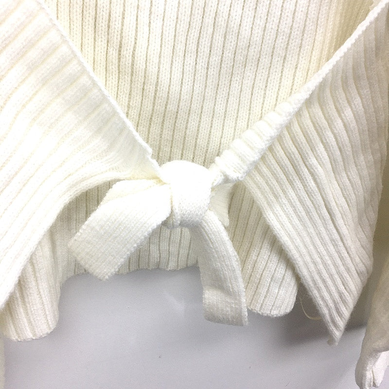 Alice in the Eve Amina Tie Back Boxy Cream Knit Jumper Ladies Size Medium NEW