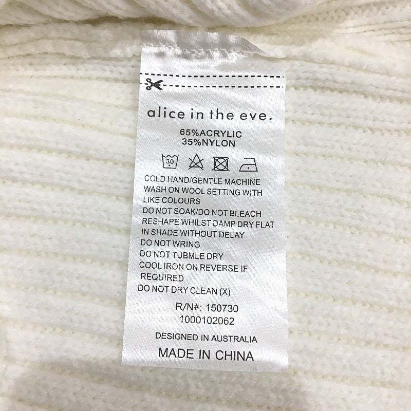 Alice in the Eve Amina Tie Back Boxy Cream Knit Jumper Ladies Size Medium NEW