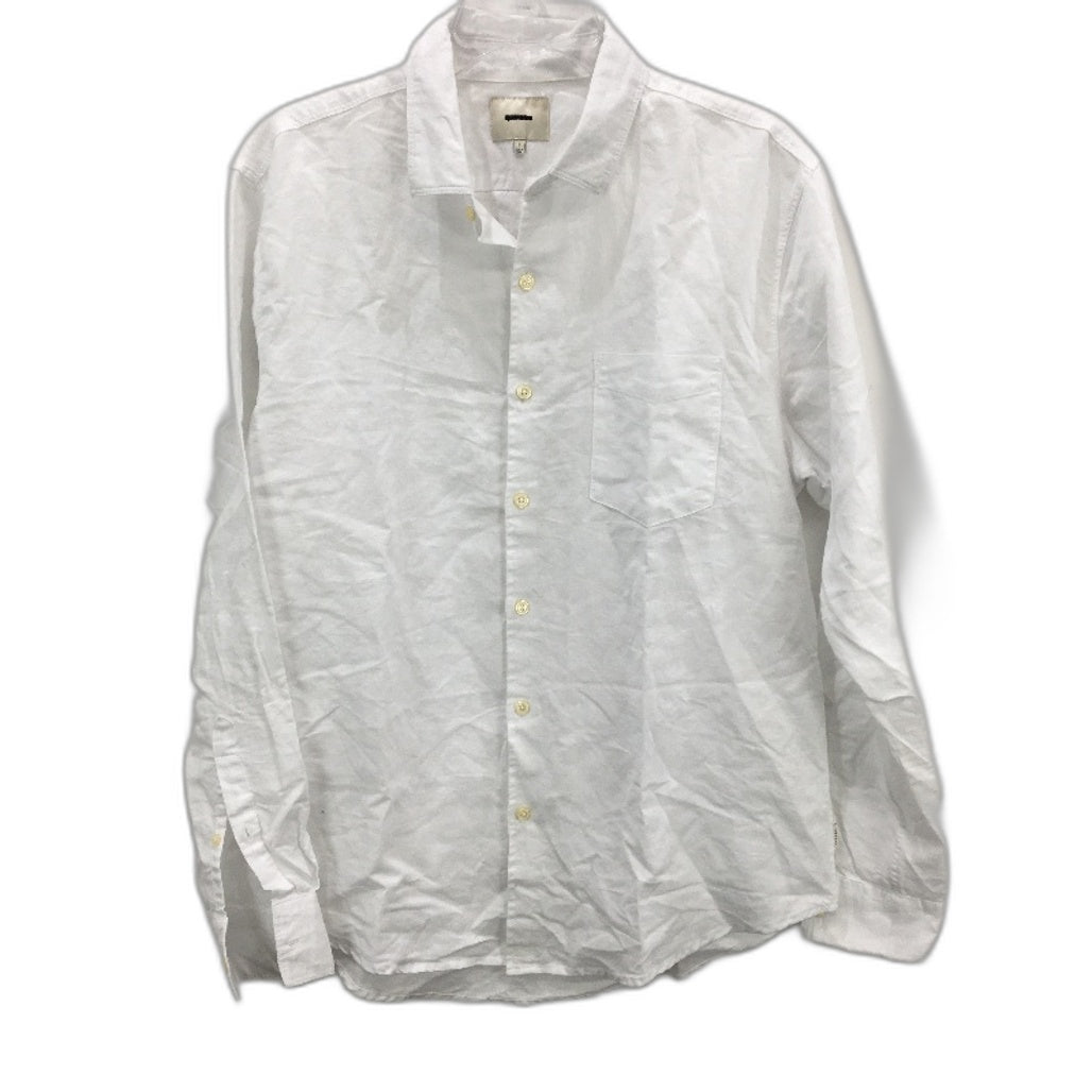 Arvust Grover Long Sleeve Linen Blend White Len Shirt Mens Size Large NEW