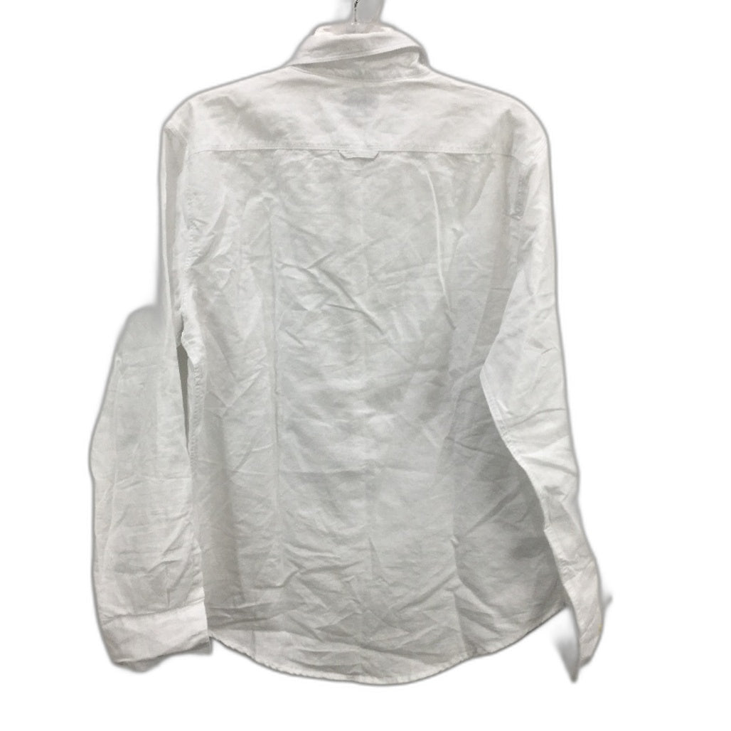 Arvust Grover Long Sleeve Linen Blend White Len Shirt Mens Size Large NEW