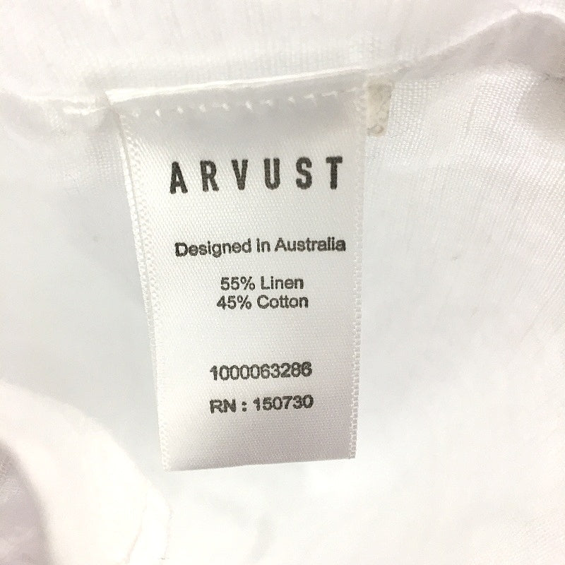 Arvust Grover Long Sleeve Linen Blend White Len Shirt Mens Size Large NEW