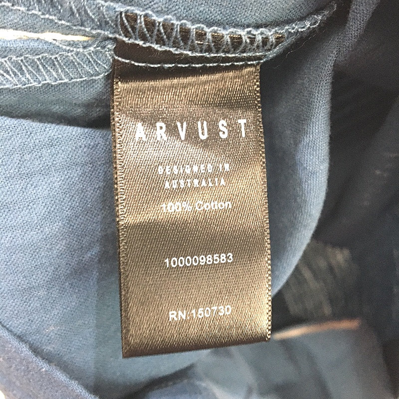 Arvust Short Sleeve Semi Opaque Stripe Blue Resort Shirt Mens Size Small NEW