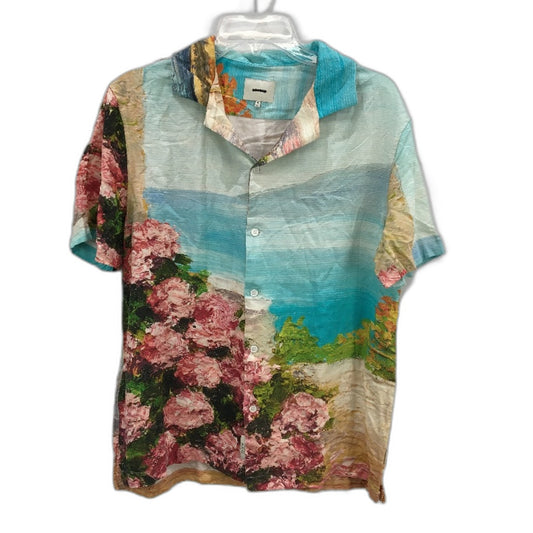 Arvust Positano Oil Painting Print Short Sleeve Resort Shirt Mens Sz Medium NEW