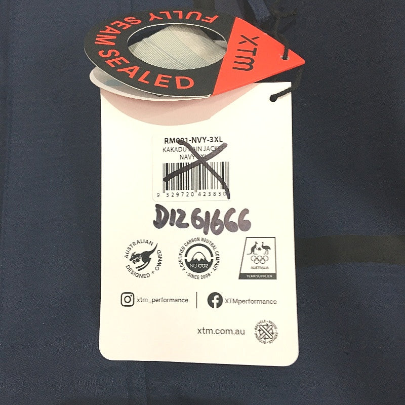 XTM Blue Kakadu Seam Sealed Waterproof Rain Jacket Hooded Coat Mens Sze 3XL NEW