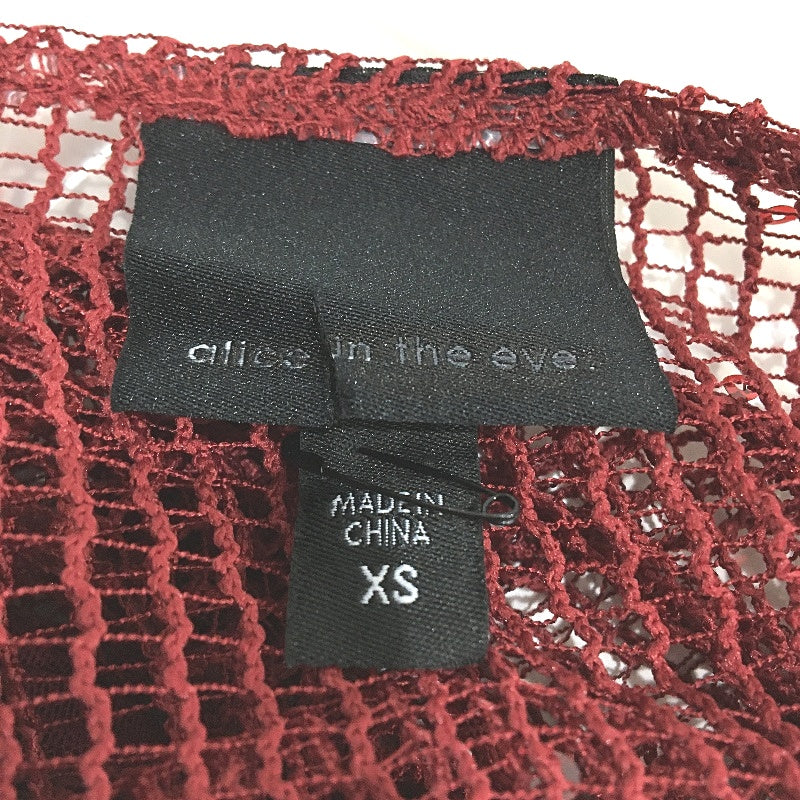 Alice in the eve Emery Shimmer Mesh Long Sleeve Red Top Ladies Size XS NEW
