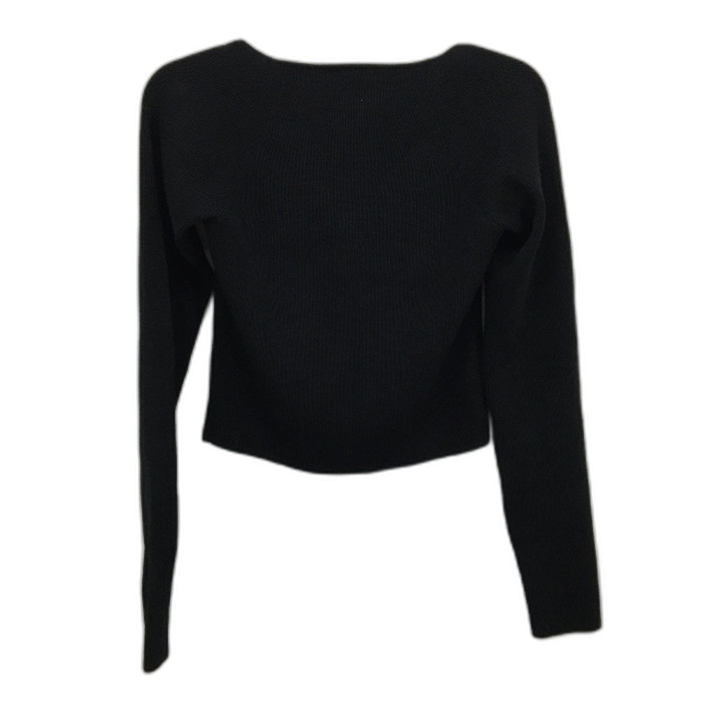 Alice in the eve Avalon Rib Knit Sweetheart Neck Black Top Ladies Size Large NEW