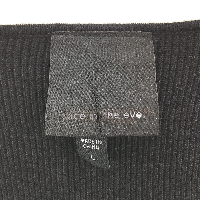 Alice in the eve Avalon Rib Knit Sweetheart Neck Black Top Ladies Size Large NEW
