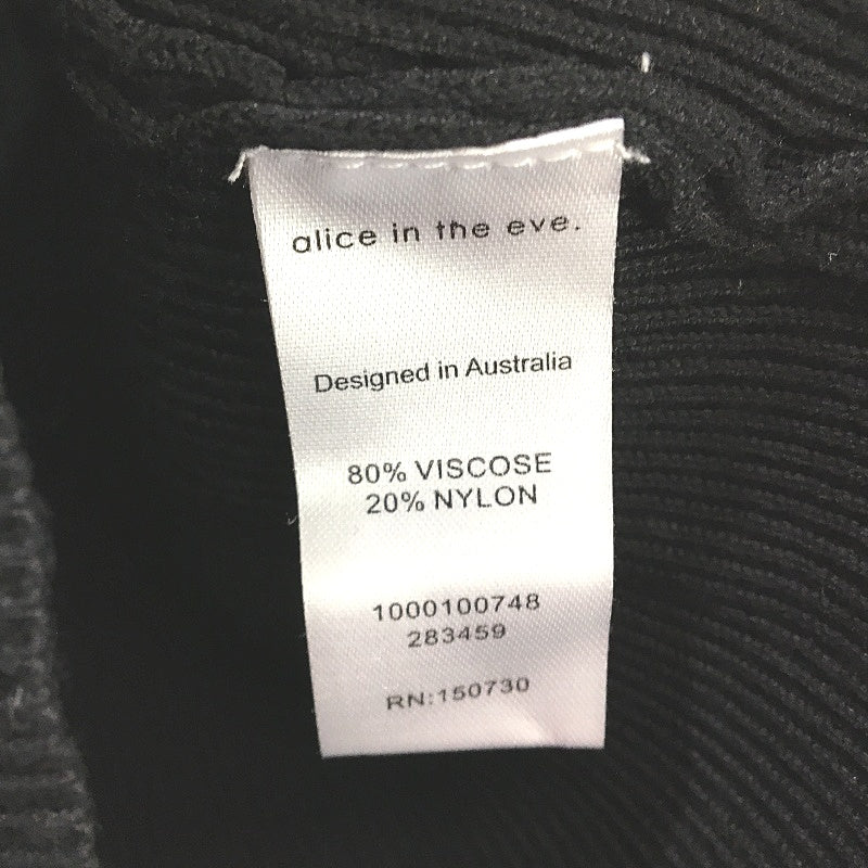 Alice in the eve Avalon Rib Knit Sweetheart Neck Black Top Ladies Size Large NEW