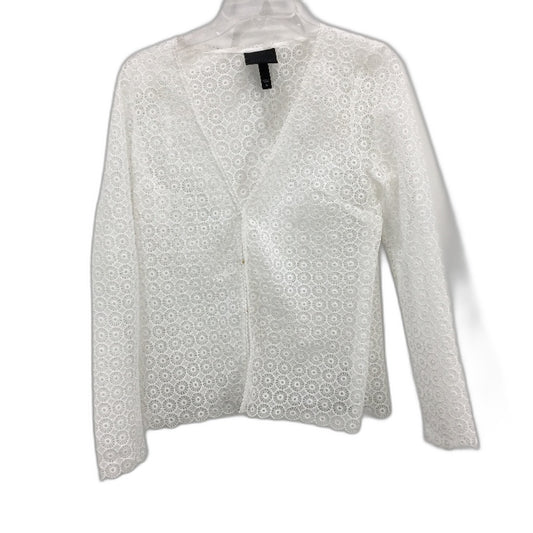 Alice in the eve Broderie White Lace Long Sleeve Top Ladies Size Medium NEW
