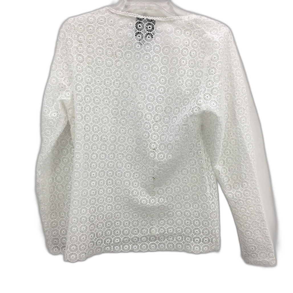 Alice in the eve Broderie White Lace Long Sleeve Top Ladies Size Medium NEW