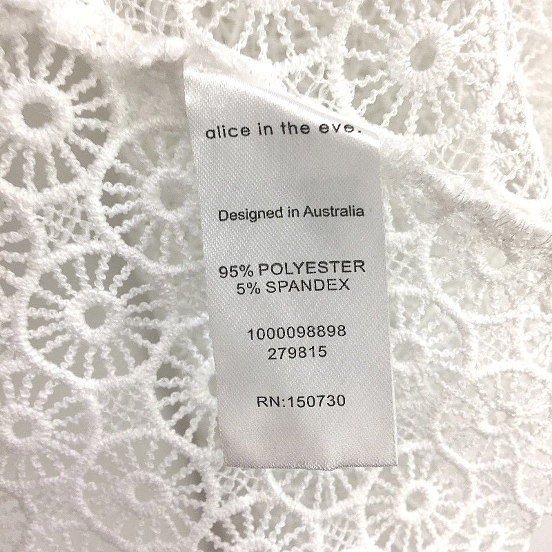 Alice in the eve Broderie White Lace Long Sleeve Top Ladies Size Medium NEW