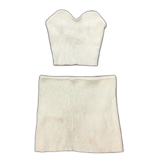 Subtitled Kirby Rib Knit Green Tube Top and Skirt Set Ladies Size Medium NEW