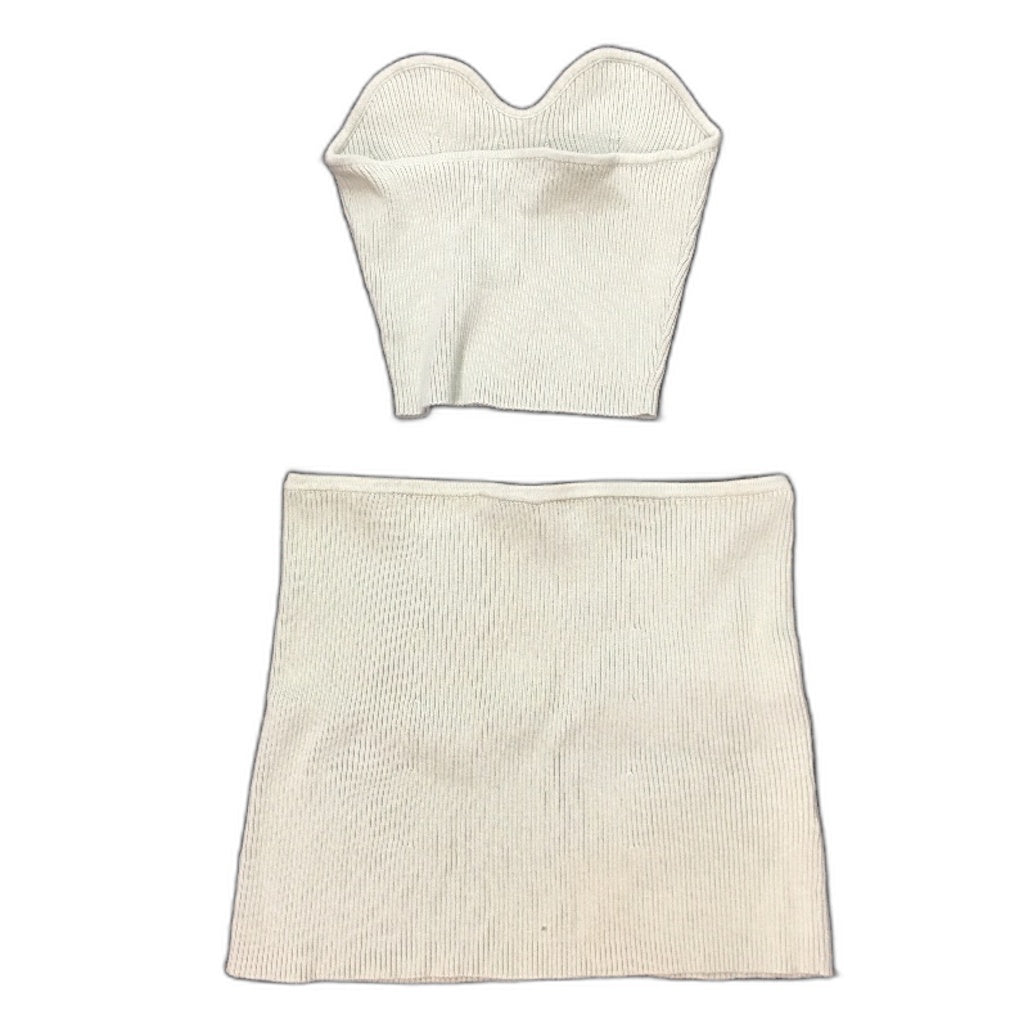 Subtitled Kirby Rib Knit Green Tube Top and Skirt Set Ladies Size Medium NEW