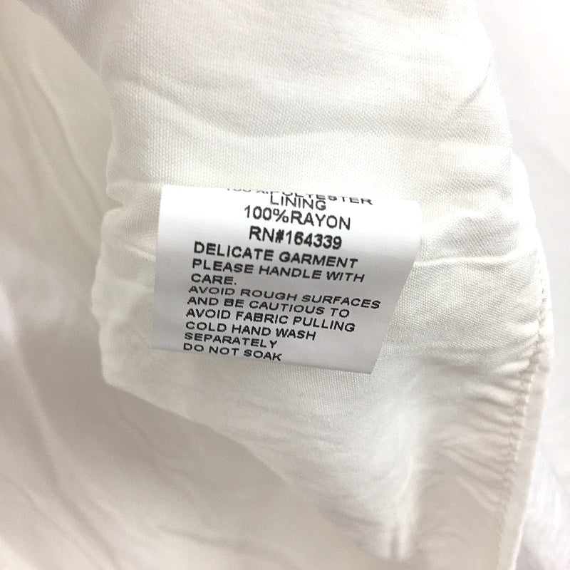 SNDYS Silk-Like Long Sleeve Crop Gathered Front White Top Ladies Size AUS 14 NEW