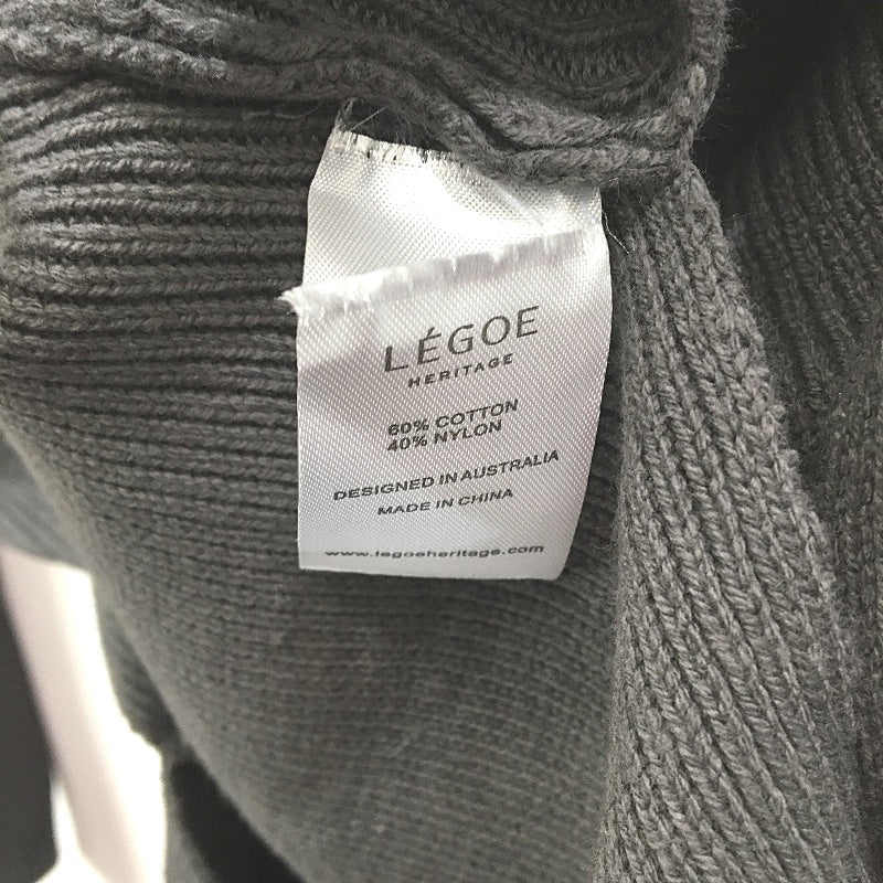 Legoe Heritage Maternity Cosy Ribbed Charcoal Knit Sweater Ladies Size XS