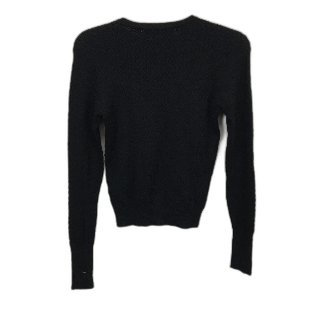 ZARA Button Detail Stretch Black Cable Knit Sweater Ladies Size Medium