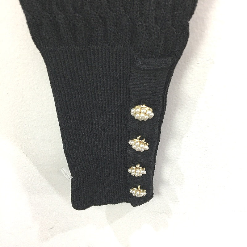 ZARA Button Detail Stretch Black Cable Knit Sweater Ladies Size Medium