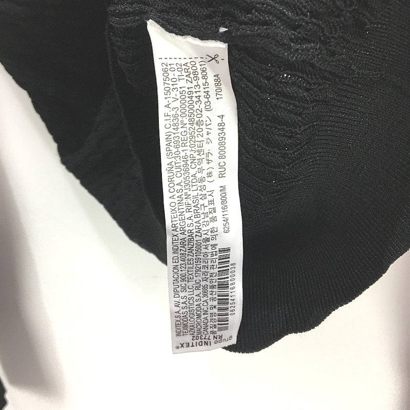 ZARA Button Detail Stretch Black Cable Knit Sweater Ladies Size Medium