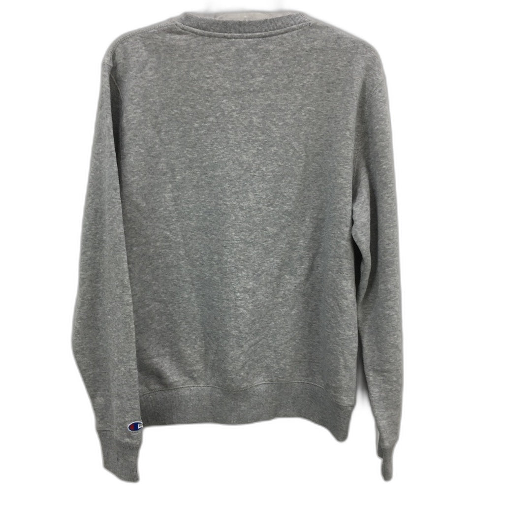 Champion Logo Print Grey Marle Fleece Sweatshirt Mens Size Small