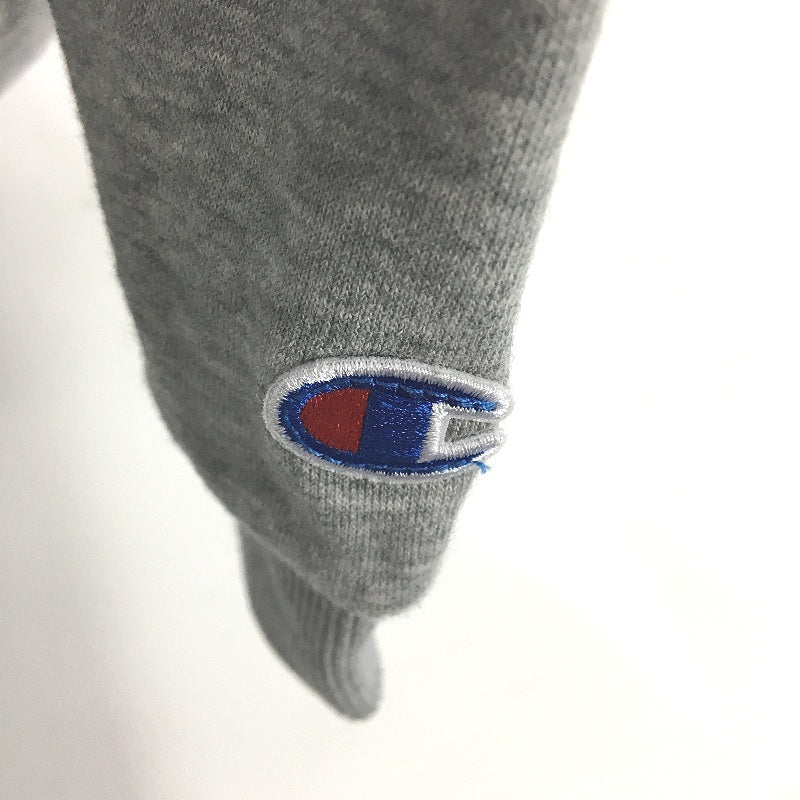 Champion Logo Print Grey Marle Fleece Sweatshirt Mens Size Small