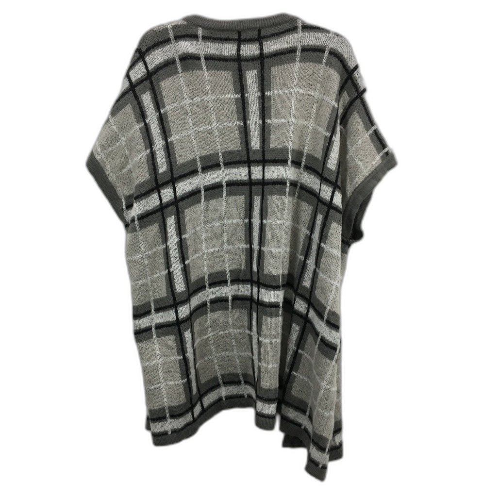 Seed Heritage Checkered Grey Knitted Sleeveless Cardigan Ladies One Size