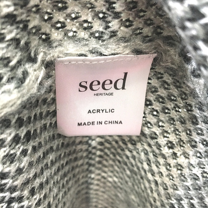 Seed Heritage Checkered Grey Knitted Sleeveless Cardigan Ladies One Size