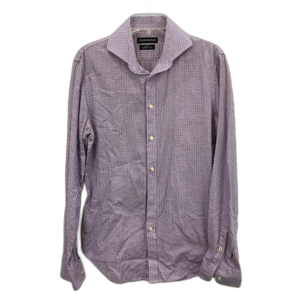 Country Road Slim Fit Premium Cotton Plaid Casual Shirt Mens Size 39/S