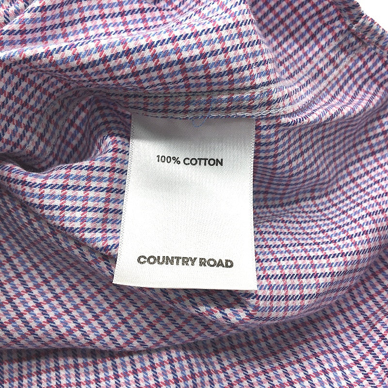 Country Road Slim Fit Premium Cotton Plaid Casual Shirt Mens Size 39/S